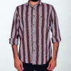 4a891535-a2f6-429c-bcbb-e0e9abf782e0_20250807_023555_0000 TEXTURED DOBBY COTTON WITH BOLD BROWN STRIP SHIRT