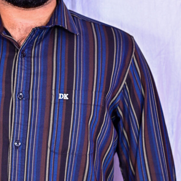 GIZA TWILL WITH BLUE BLACK STRIP SHIRT
