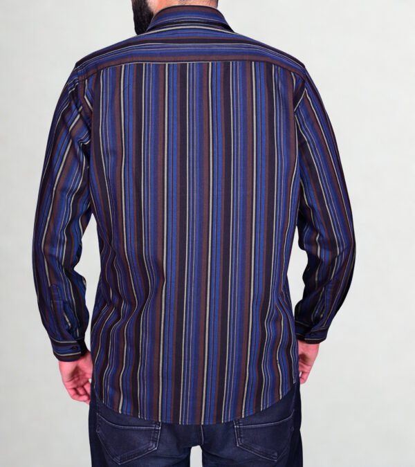 GIZA TWILL WITH BLUE BLACK STRIP SHIRT