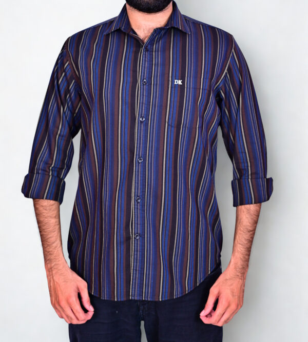 GIZA TWILL WITH BLUE BLACK STRIP SHIRT