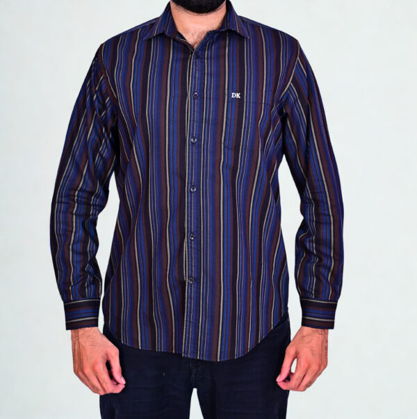GIZA TWILL WITH BLUE BLACK STRIP SHIRT