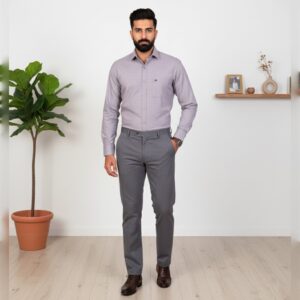 DOBBY EXTRA FINE LIGHT GREY SHIRT