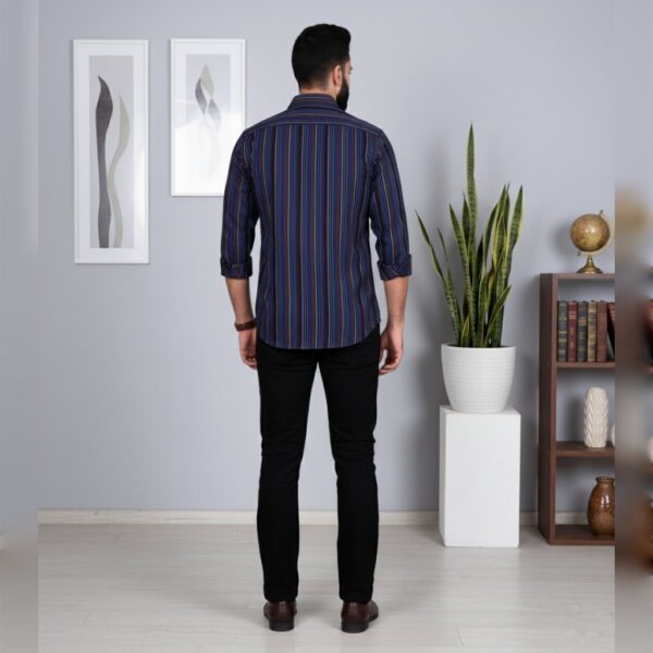 GIZA TWILL WITH BLUE BLACK STRIP SHIRT